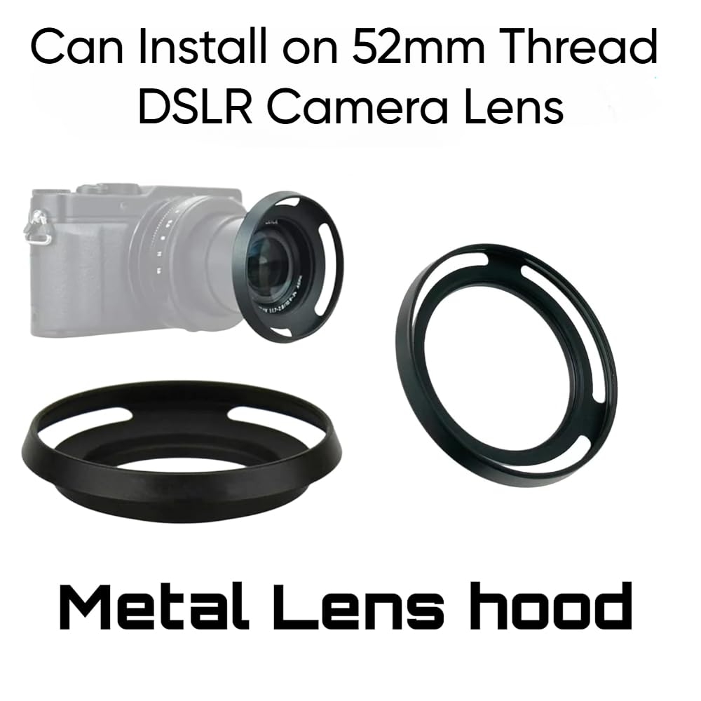 52mm Lens Hood For iPhone 13/14/ 15 & Plus Mobile Cover, DSLR Camera Lens Protector