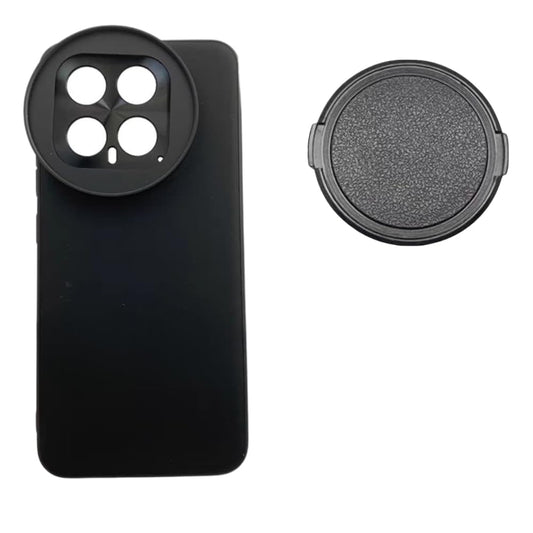  Phone Case For Xiaomi 14 with Lens Cap Cover Support 58mm ND Filter Lens Accessories (Black)