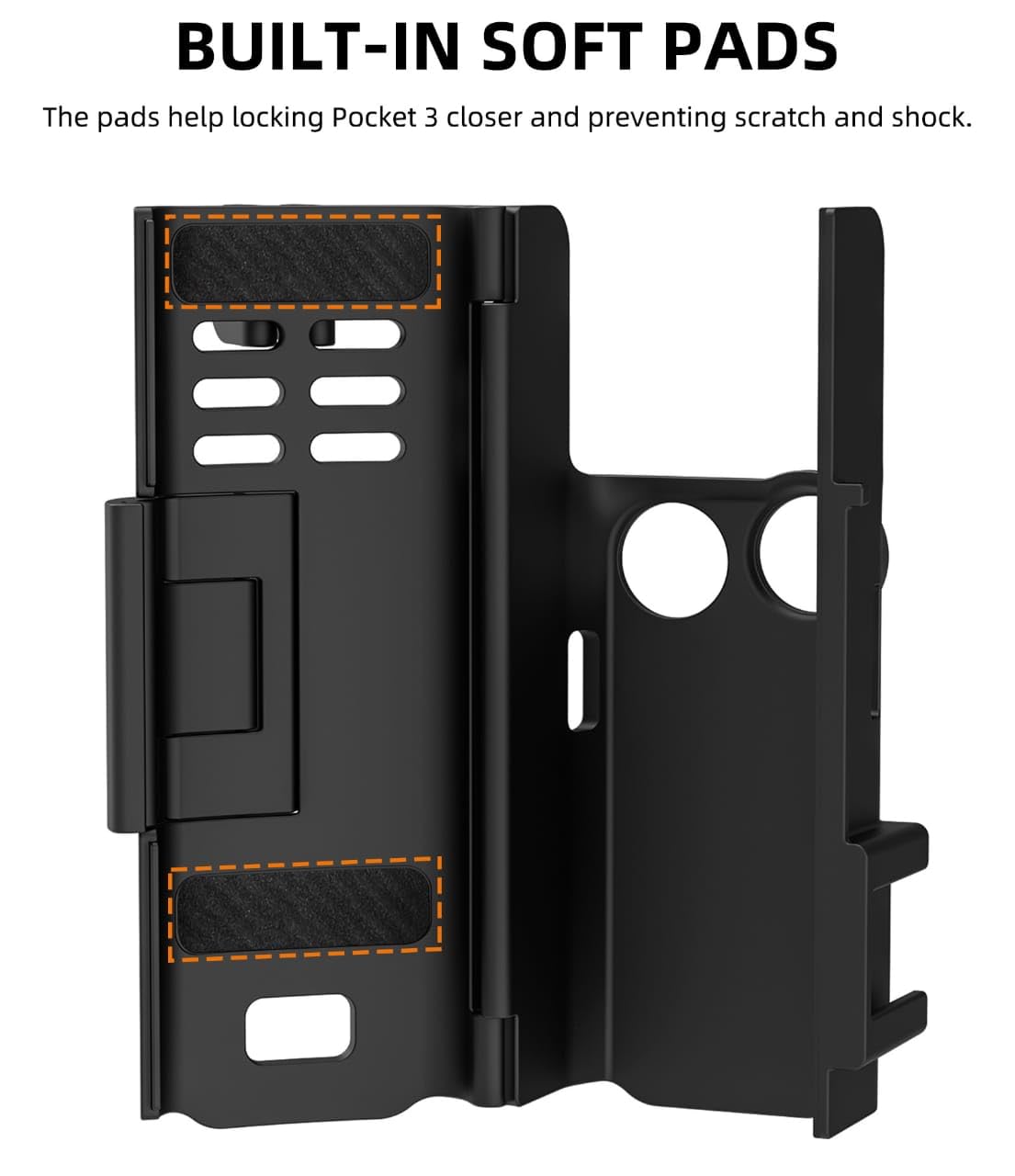 Mount Bracket for DJI Osmo Pocket 3 Camera Adapter Cover & Extension Handle Mount (Black)