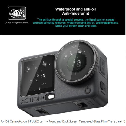 GetZget Tempered Glass For Dji Action 6 Camera Screen scratch Protector Glass Accessories