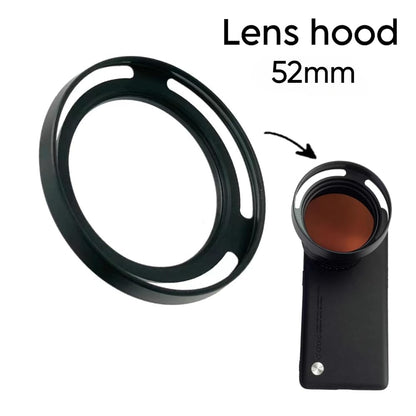52mm Lens Hood For iPhone 13/14/ 15 & Plus Mobile Cover, DSLR Camera Lens Protector