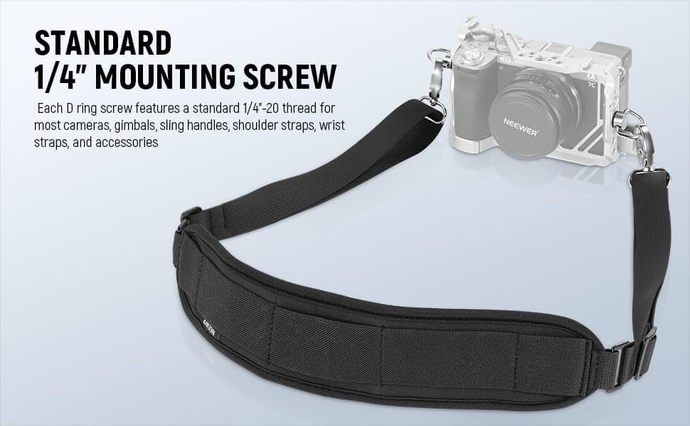 1/4 D Ring Screw For DJI Pocket 3/2/ 1, Osmo 360, Insta 360 X5/ X4/ X3, DSLR and Action Camera Supports 1/4'' Tread Mount for Camera Strap Accessories