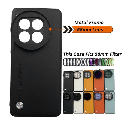 Phone Case for Oneplus 13 Support 58mm Lens ND Filter Attachable Metal Slot Including Lens Protective Cap