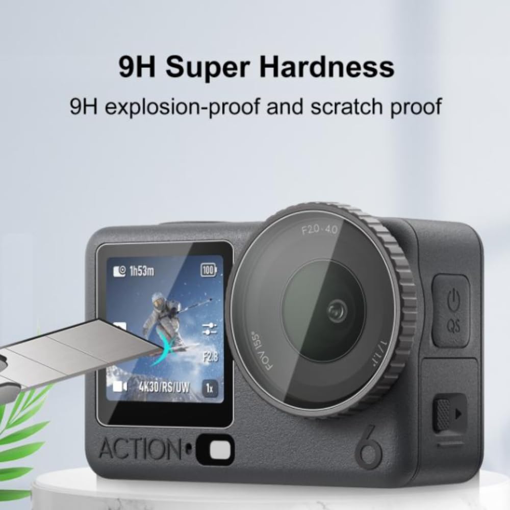 GetZget Tempered Glass Screen Protector for DJI Action 6 Camera 