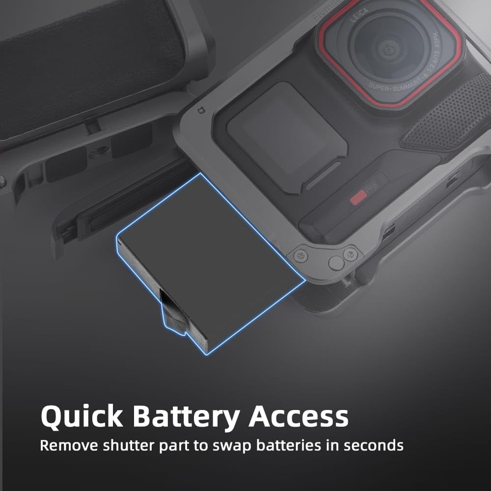 GetZget® Flymile Xplore Grip Kit  Insta 360 Ace pro 1/ pro 2 Camera Metal Hand Grip with Lens Cap 