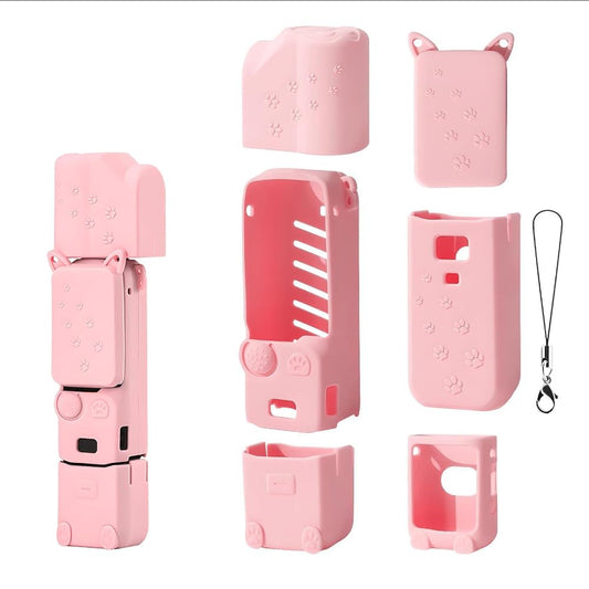 Silicone Cover for DJI Osmo Pocket 3 Creator Combo Camera Scratch Protector Cover Accessories (Pink)