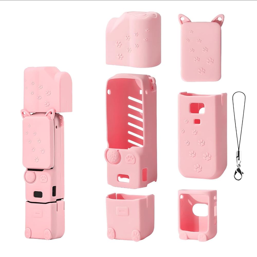 Silicone Cover for DJI Osmo Pocket 3 Creator Combo Camera Scratch Protector Cover Accessories (Pink)