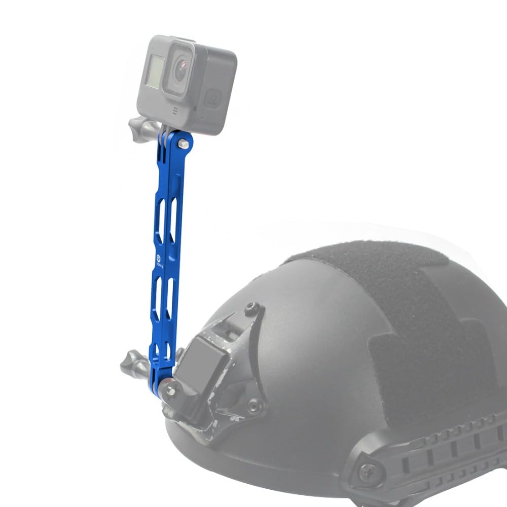 GetZget® Aluminum Extension Rod Screw Mount Compatible with Insta360 One X6/ X5/ X4/ X3/ X2/ X, DJI osmo 360, Pocket 3/2/ 1 Action Camera Bike Helmet Mount Bracket Accessories (Blue)