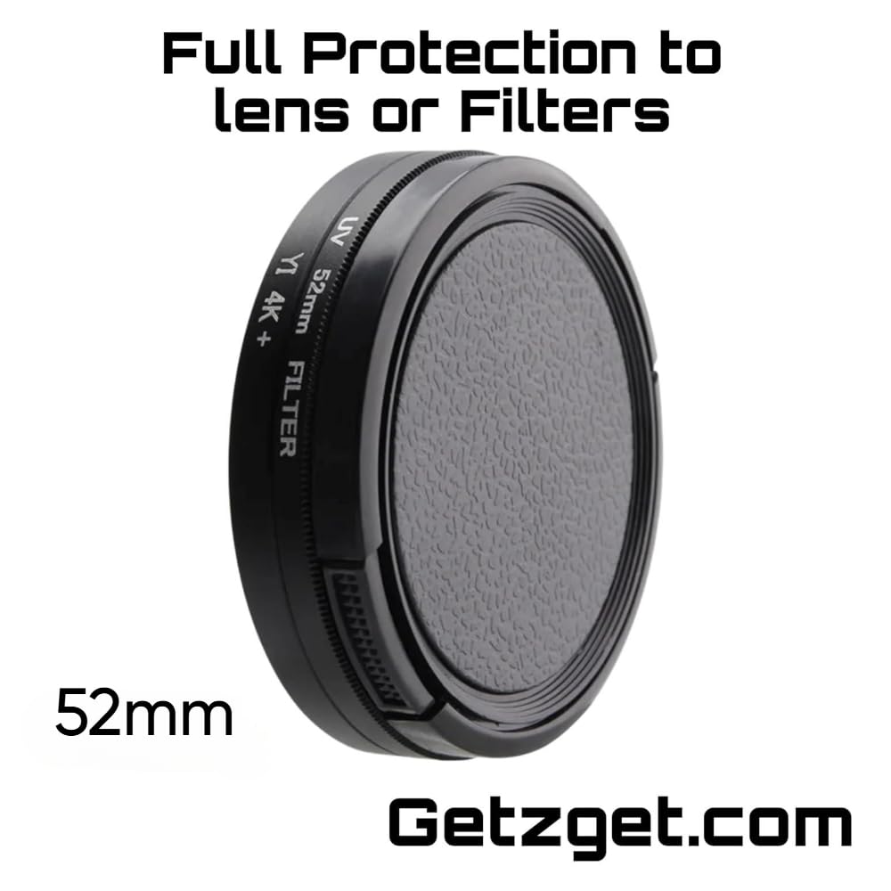 GetZget® 52mm Lens Cap For iPhone 13/14/ 15 & Plus Mobile Cover, Sony, Nikon DSLR Camera Lens Protector Accessories (Lens Cap, 52mm)