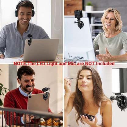 JJC Suction Cup Mount with 1/4"-20 Screw for DJI OSMO Nano Action 6/ 5 Pro 4 3 Action Camera, Strong Stable Suction Cup Base Compatible with Gopro 13 12 11 10, for Insta360 X5 X4 X3 OSMO 360 Car Mount