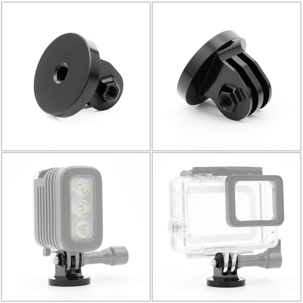 Aluminum Screw Tripod Mount Adapter+Screw nut For Gopro Hero, Sjcam Xiaomi, Yi, DJI Osmo Action Camera Accessories (Blue)