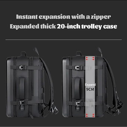 GetZget® luggage, laptop Carrying Case Hard shell Bag Multipurpose traveling Backpack with USB Charging Port/extendable/suitcase/Luggage/Travel bag (Black)