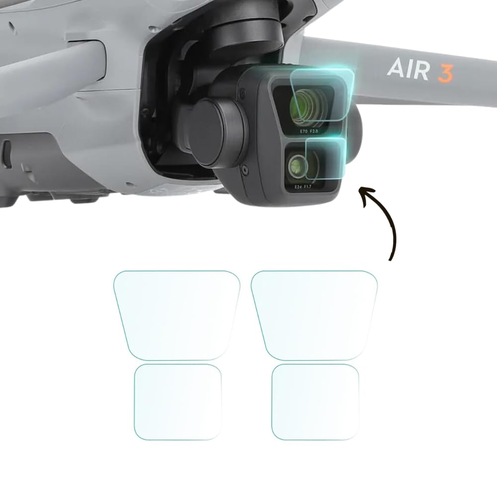 Tempered Glass Lens Protector for DJI Air 3 Gimbal Camera (2-Pack)