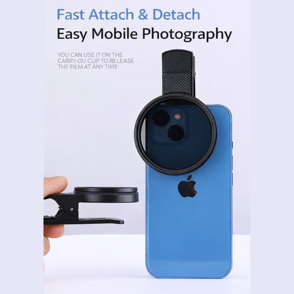 67mm Universal Lens Clip for  Iphone &amp; Android phone can Attach ND,UV,CPL Filters Adapter Ring 