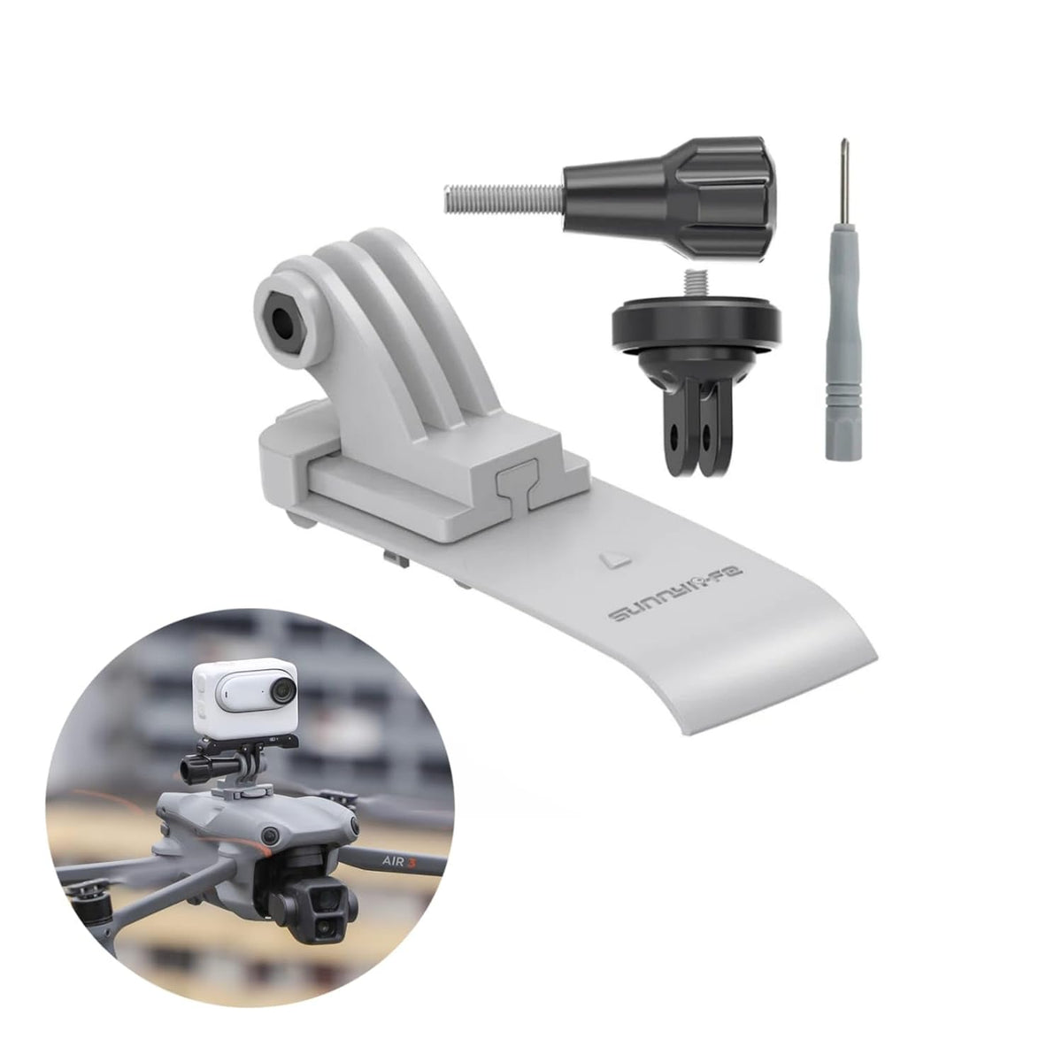 Action Camera Holder Mount for DJI Air 3 (GoPro, Insta360, DJI Action)
