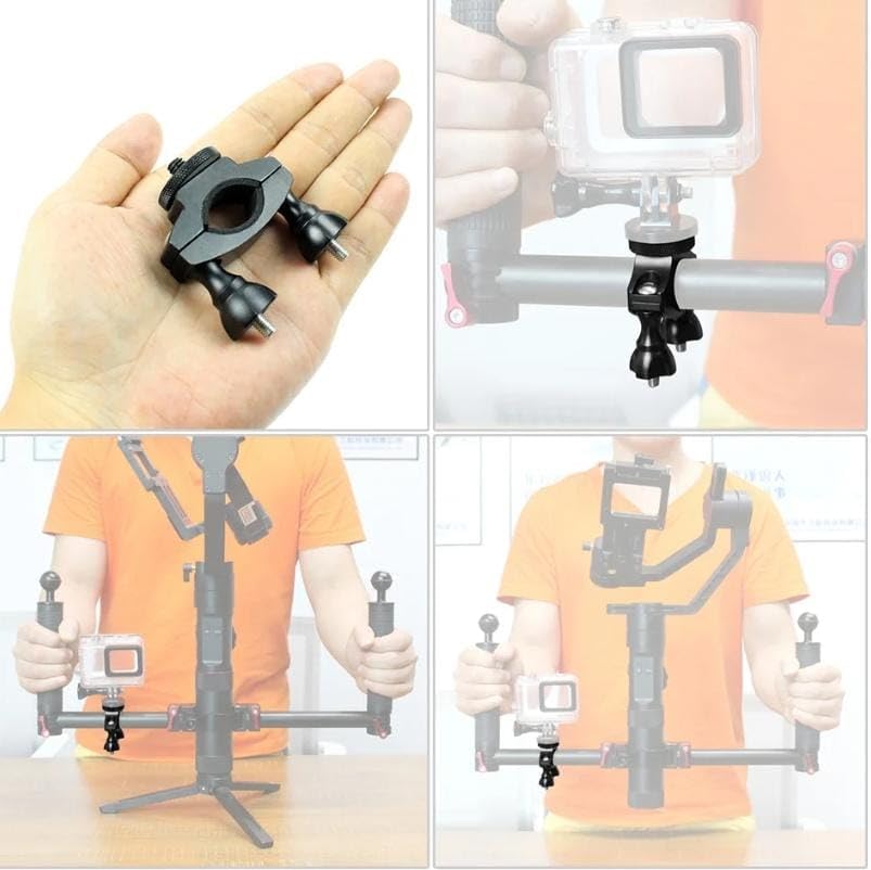 Aluminum Camera Bike Mount for Bicycle/Motorcycle For insta360 X3/ X4/ X5, GoPro, DJI Osmo 360, Pocket 3 Action Camera with 1/4 Screw Adapter (Bike Bracket + Screw Mount)