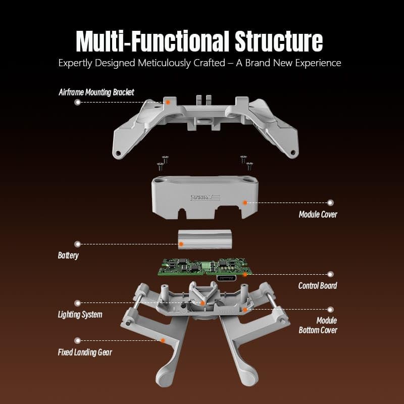 LED Landing Gear 2 in 1 with Search Light For DJI Flip Height Extender Leg - Accessories