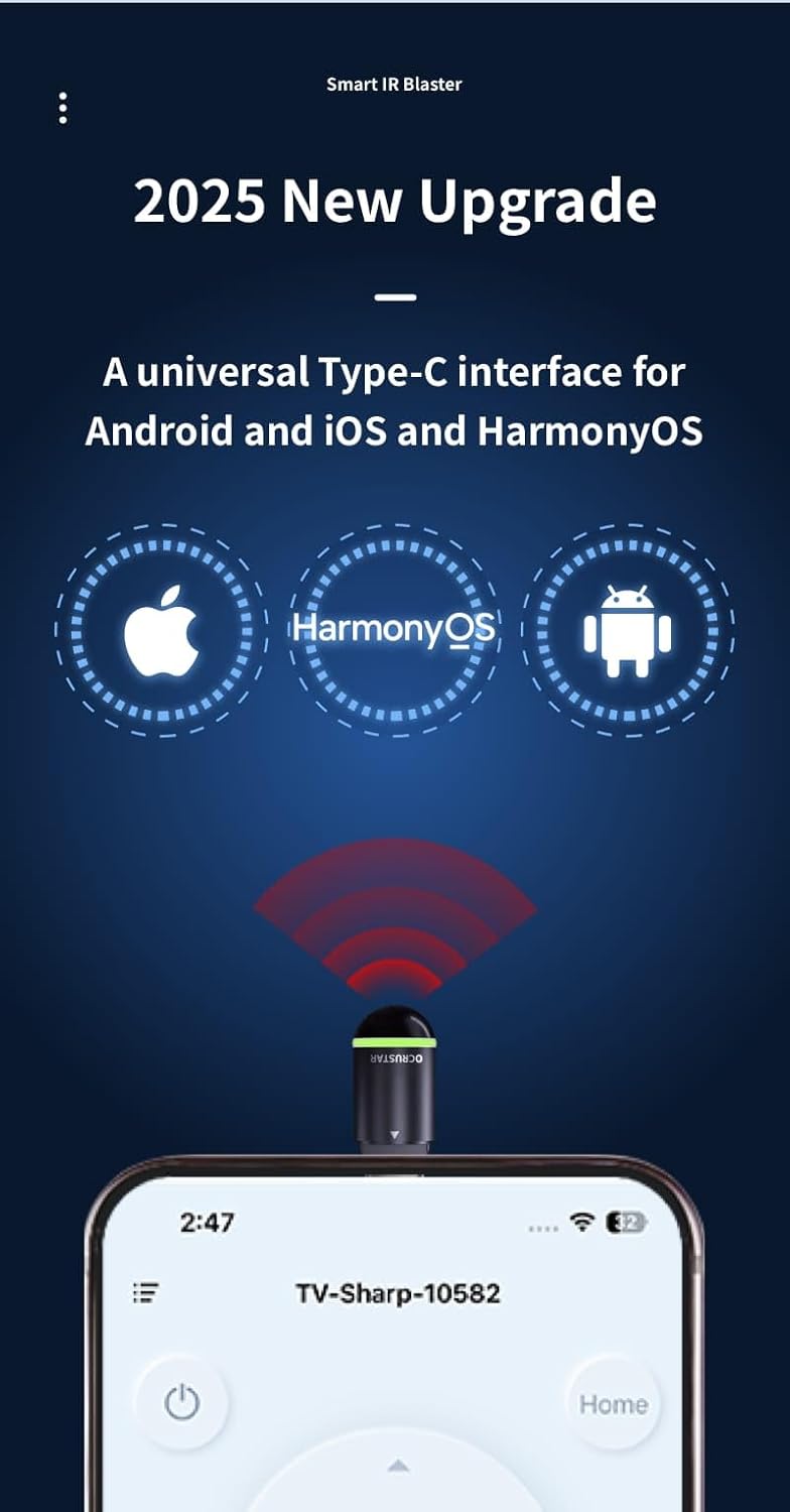 Getzget Ocrustar MFi Mini IR Adapter 6th Generation(2025) For iPhone 17/16//15 