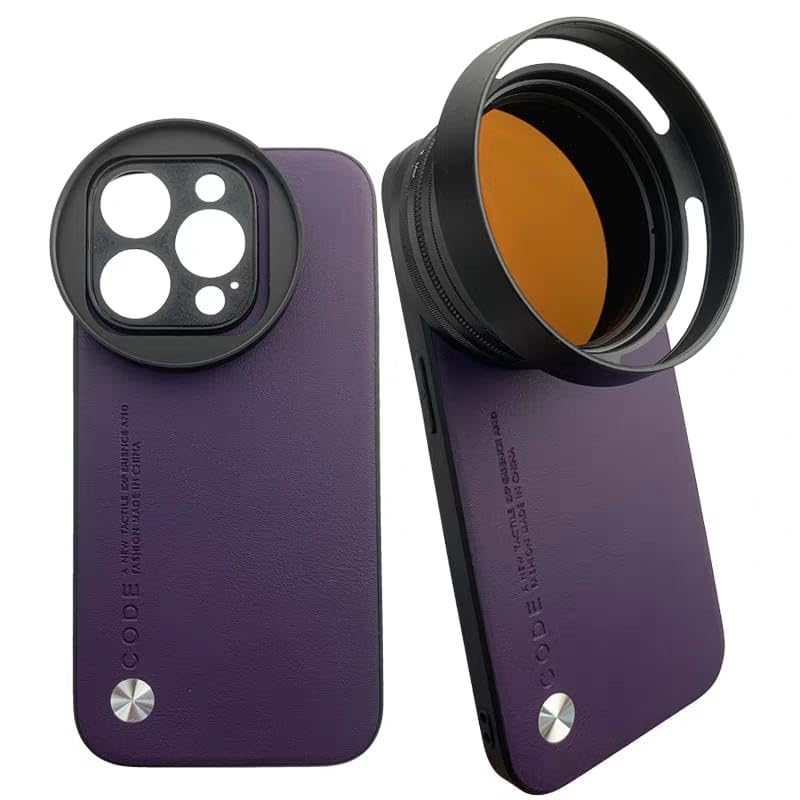 Phone Case For iPhone 15 Pro for 58mm Lens Nd Filter Attachable Aluminum Slot 