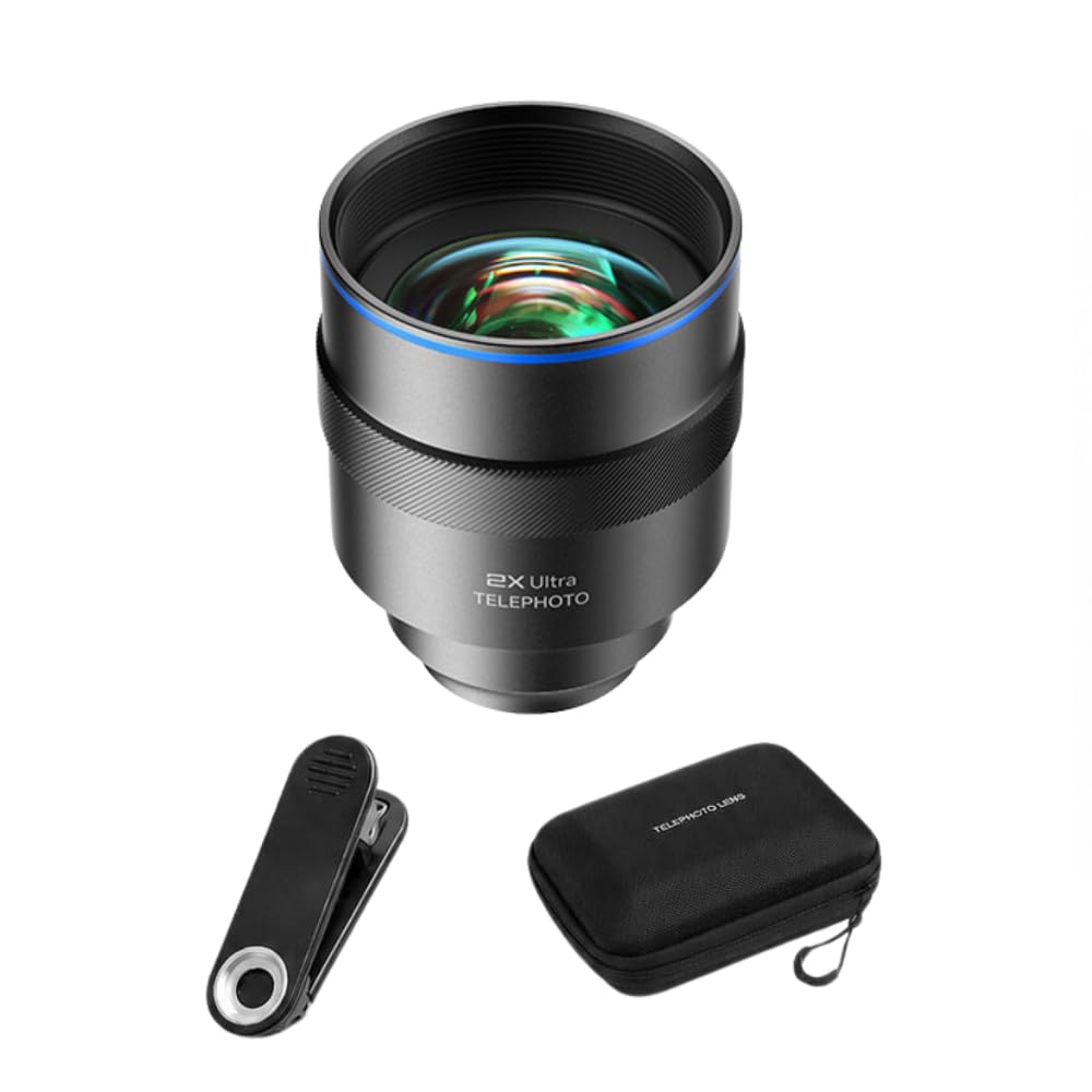 GetZget® 2X Telephoto Lens for iPhone & Android Universal Mobile Camera Zoom Lens with Clip, Portable Phone Camera Lens Kit with Storage Case