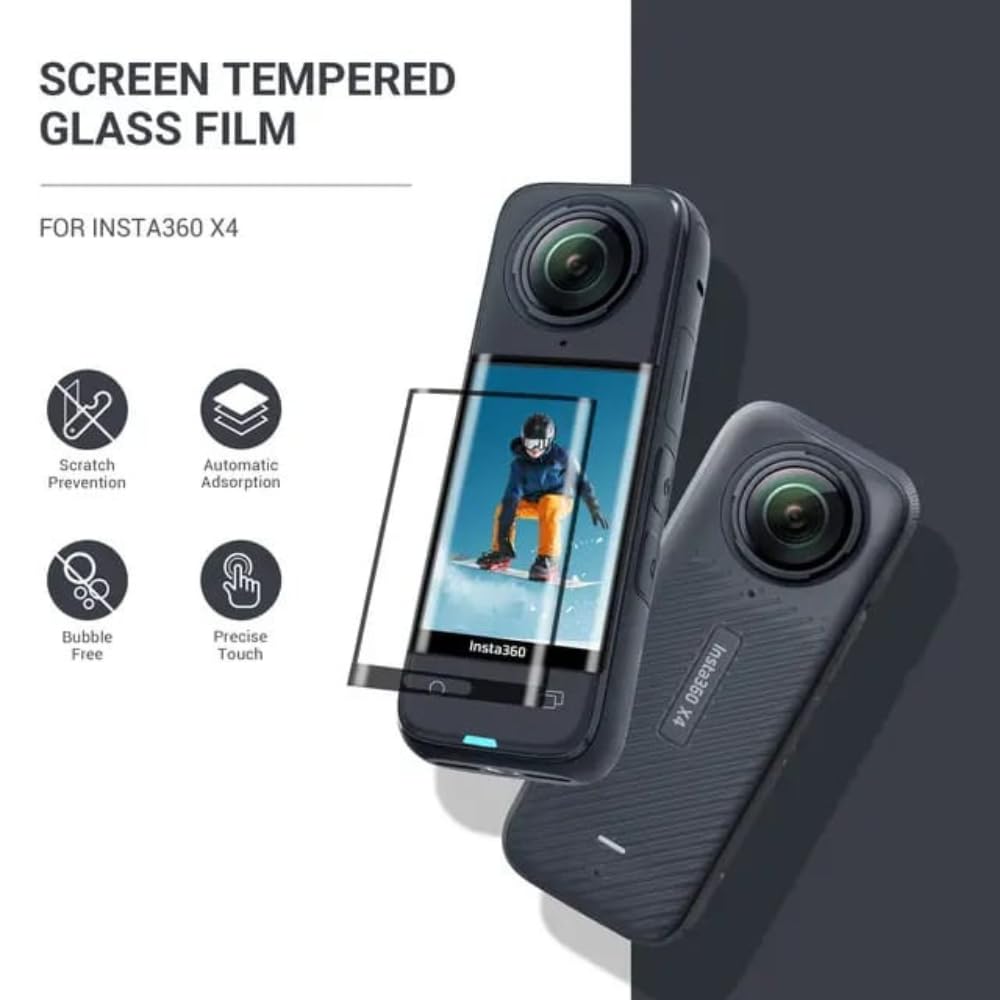 Tempered Glass Screen Protector for Insta360 X5 / X4 (2-Pack) (view 6)