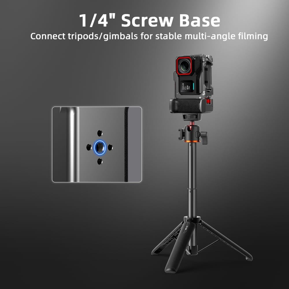 GetZget® Flymile Xplore Grip Kit  Insta 360 Ace pro 1/ pro 2 Camera Metal Hand Grip with Lens Cap 