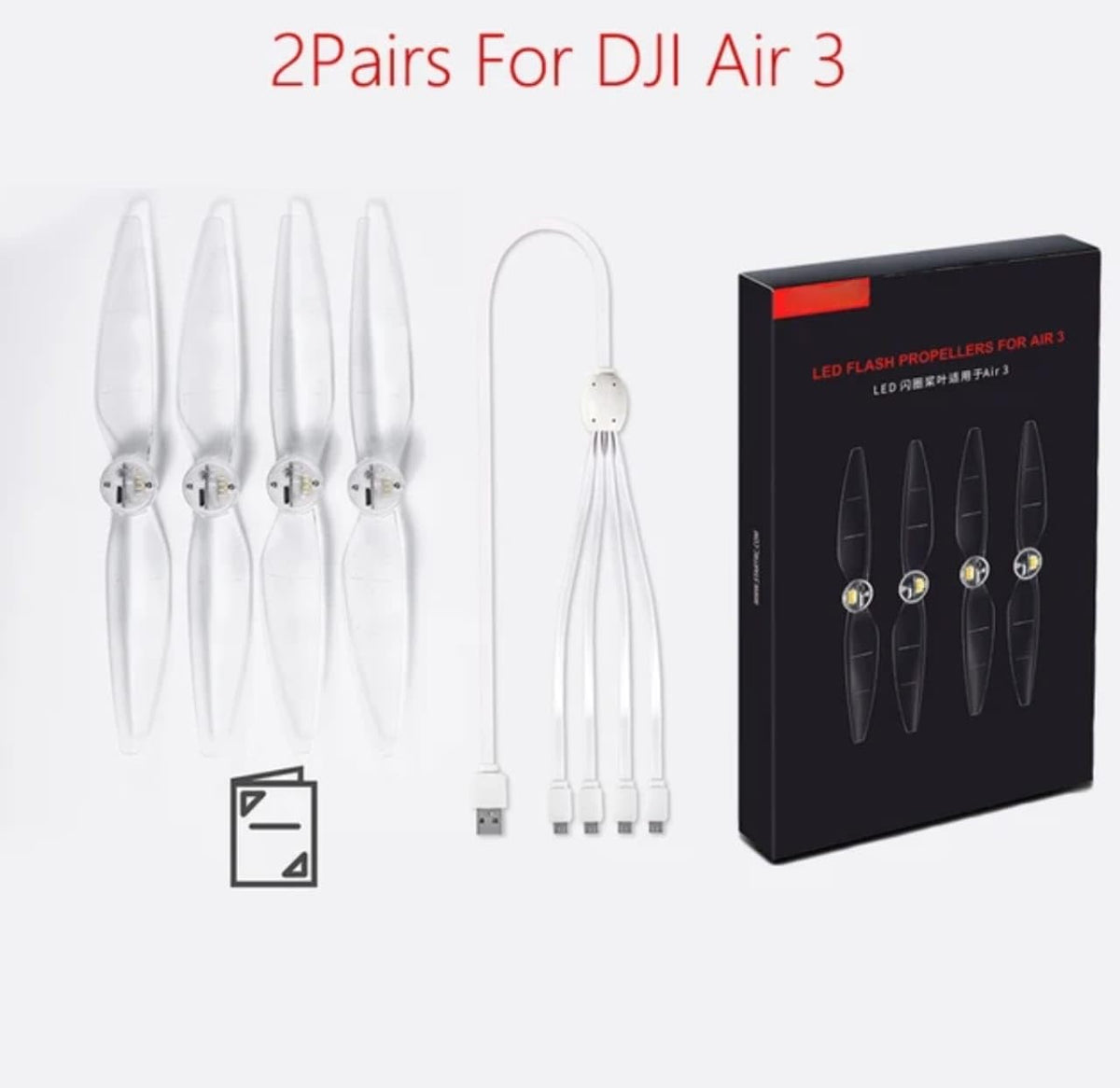 LED Flash Propellers for DJI Air 3 and Air 3S (Full Set) (view 8)