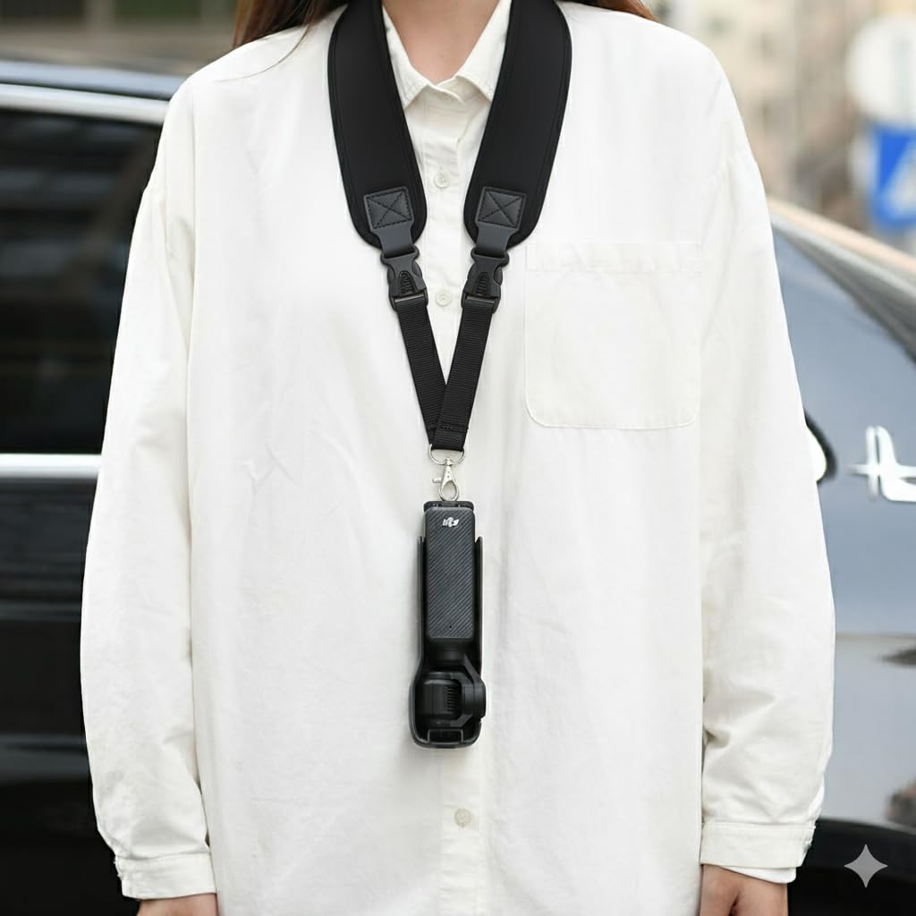 GetZget Neck Strap Lanyard For DJI Pocket 3/2/ 1, insta360 X5/ X4/ X3/ X2, Om 8/7/ 6/5/4 Mobile Gimbal with 1/4th Screw (Strap with 1/4th Screw)