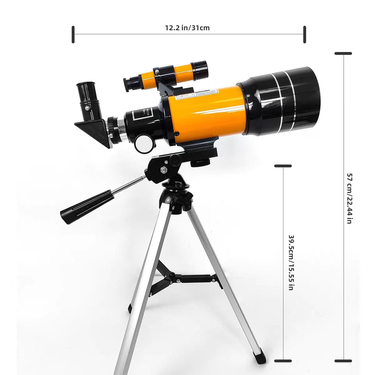 GetZget® 300mm Telescope for Kids & Beginners, Portable Refractor Telescope with Adjustable Tripod, Viewfinder, Eyepiece & Diagonal Prism for Moon, Stars & Nature Viewing