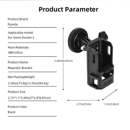 GetZget® Protective Extension Frame Case For DJI Osmo Pocket 3/4 / 4P/ 4 Pro, Multi-Use Expansion Cage with 2-Prong Adapter, Cold Shoe & Lanyard Interface