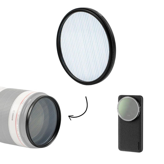 Streak Lens For iPhone 13/14/ 15 & Plus, Vivo X90 Mobile Cover, DSLR Camera (Blue, 52mm)