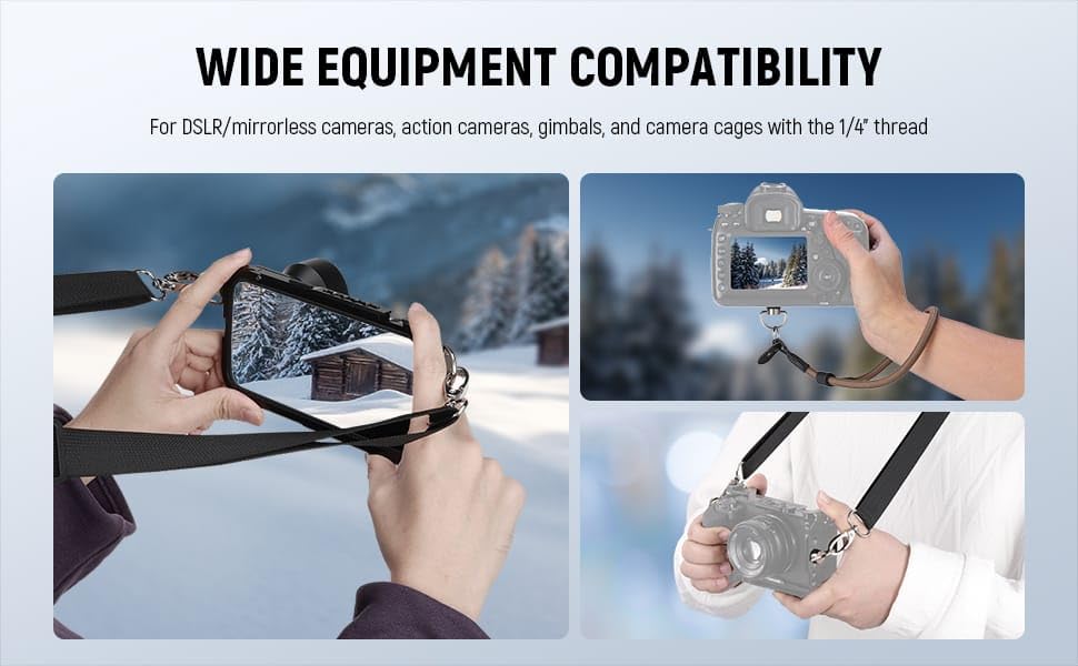 1/4 D Ring Screw For DJI Pocket 3/2/ 1, Osmo 360, Insta 360 X5/ X4/ X3, DSLR and Action Camera Supports 1/4'' Tread Mount for Camera Strap Accessories. (2 pcs)