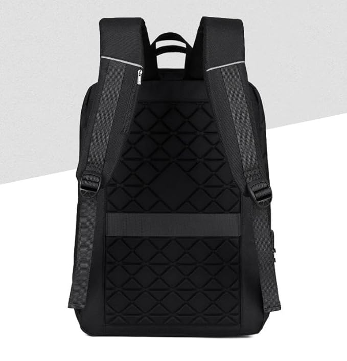 Laptop Carrying Case Bag Multipurpose Fashion Hard Case Backpack for School/College/Office With USB & Type-C Charging Port & Number Lock(Grey)