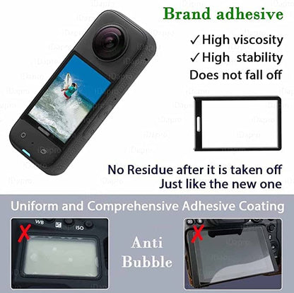 Tempered Glass for Insta360 One X3 HD 2.5D Curved Edge Screen, Dust, Scratch Guard Protection Accessories