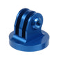 Aluminum Screw Tripod Mount Adapter+Screw nut For Gopro Hero, Sjcam Xiaomi, Yi, DJI Osmo Action Camera Accessories (Blue)