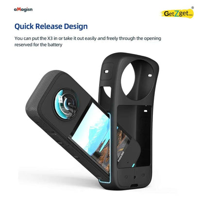 Amagisn Combo Lens Protector Cap & Body Silicone Cover for Insta360 One X3 Action Camera Accessories