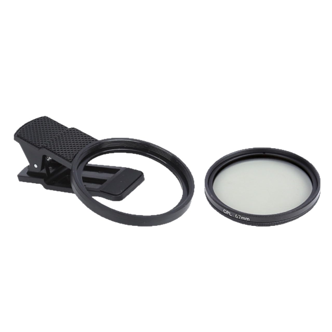 67mm Universal Lens Clip for  Iphone &amp; Android phone can Attach ND,UV,CPL Filters Adapter Ring 