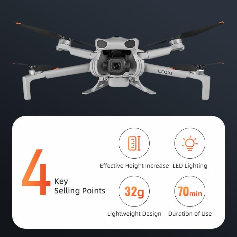 LED Landing Gear 2 In 1 with Search Light For DJI LITO X1 Height Extender Leg - Accessories