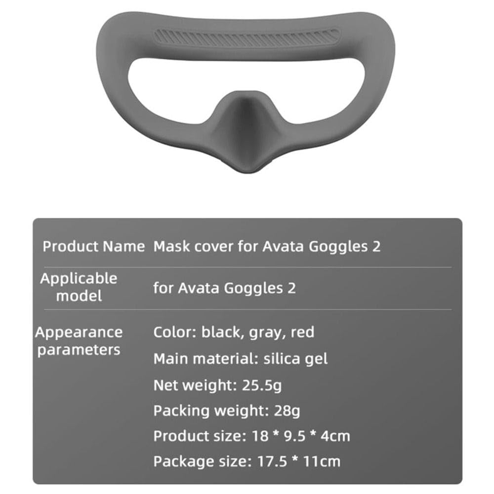Silicone Eye Pad Cover for DJI Avata Goggles 2 (Grey) (view 4)