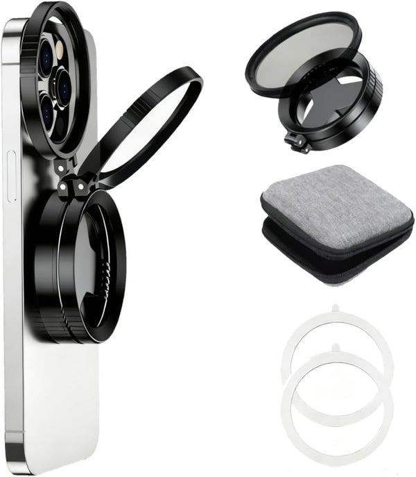 Magnetic 52mm Foldable Adapter with CPL Filter for iPhone 13 to 17