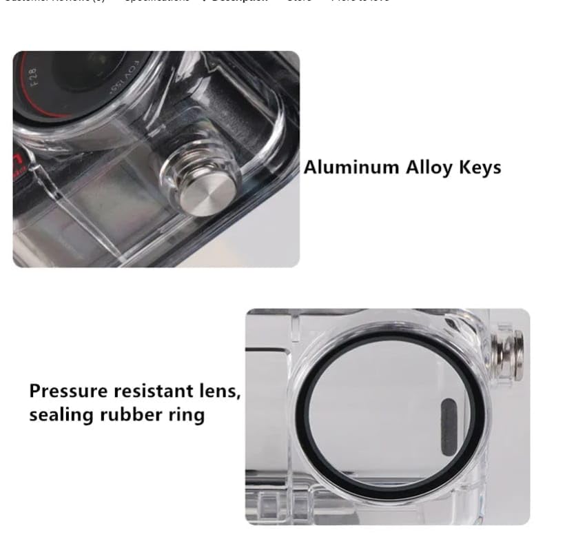 GetZget® Waterproof Case for DJI Osmo Action 5 pro, Action 3, 4 Camera Underwater Dive Protective Accessories