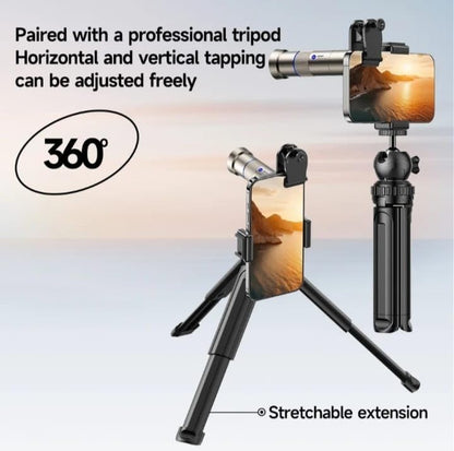 GetZget® martvsen 25X Telephoto Lens for Smartphones | 400mm HD Optical Zoom Camera Lens Kit with Tripod, Bluetooth Remote, Universal Clip & Carry Case | For iPhone & Android
