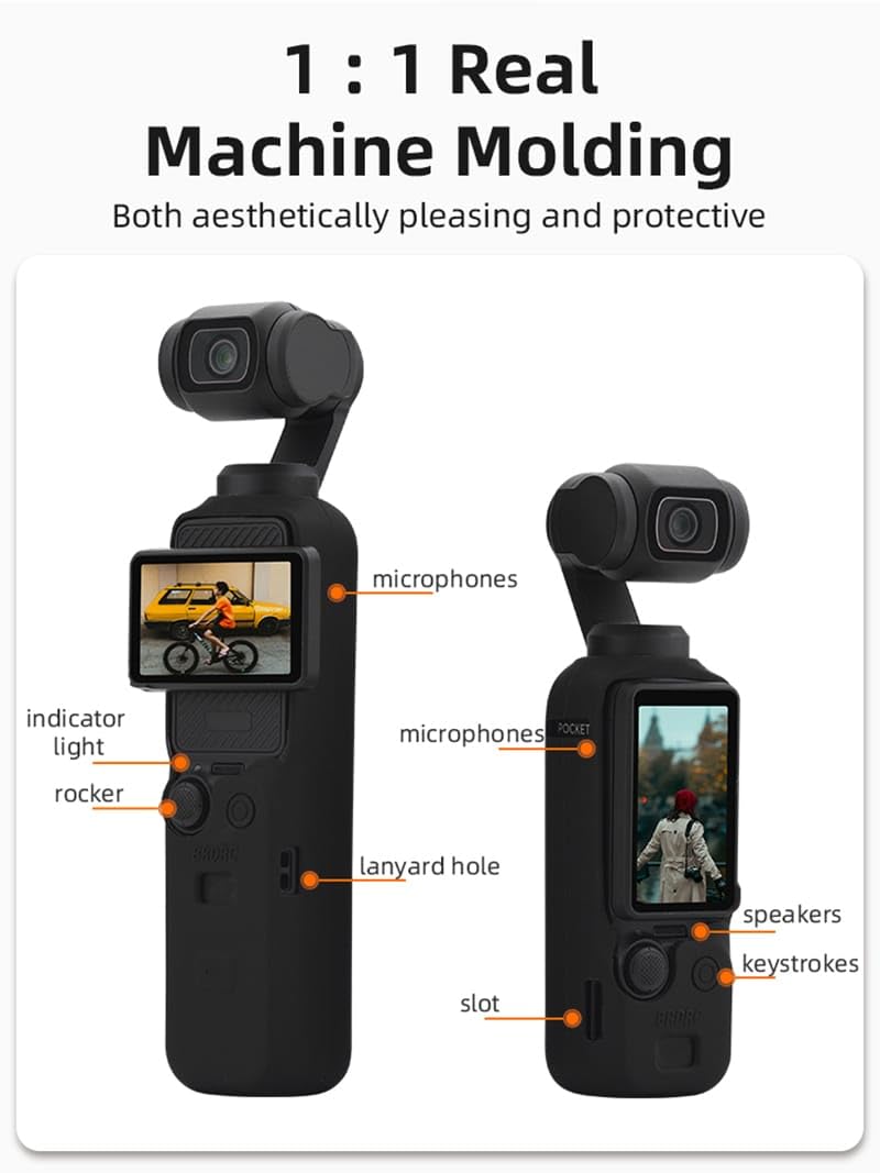 Silicone Covers for DJI Osmo Pocket 3 (1 Pair, Small and Medium, Black) (view 4)