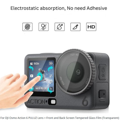 GetZget Tempered Glass For Dji Action 6 Camera Screen scratch Protector Glass Accessories