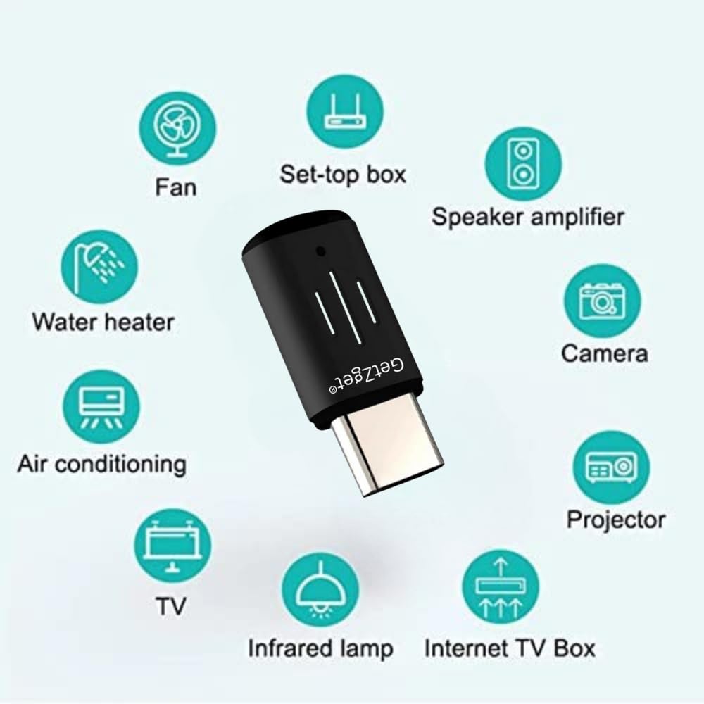 Mini IR Remote Adapter for Android Smart Phone Mini Infrared Universal Control Generation 5th All in One Air Conditioner/DVD/STB/TV(Not for i-Phone) (Type C)