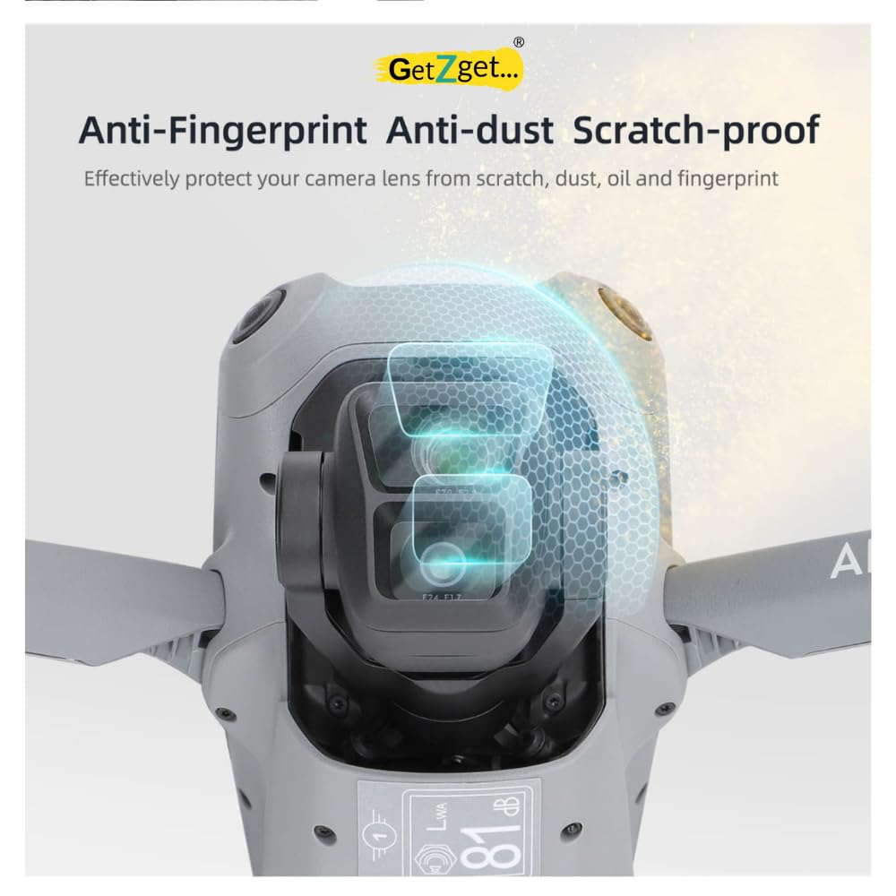 HD Tempered Glass For Dji Mavic Air 3 Gimbal Camera Dual Lens Scratch Protector Guard 9H Hard 2.5d Curve edge Camera Glass Accessories(Pack of 2)