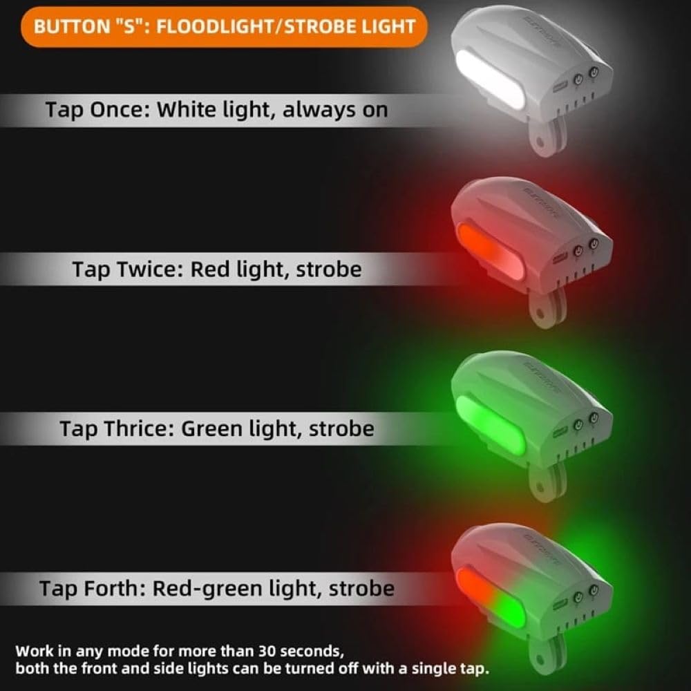 LED Search Light for DJI Avata 2, Mini 3/4 Pro, Mavic 3, Air 3/3S (4 Modes) (view 9)