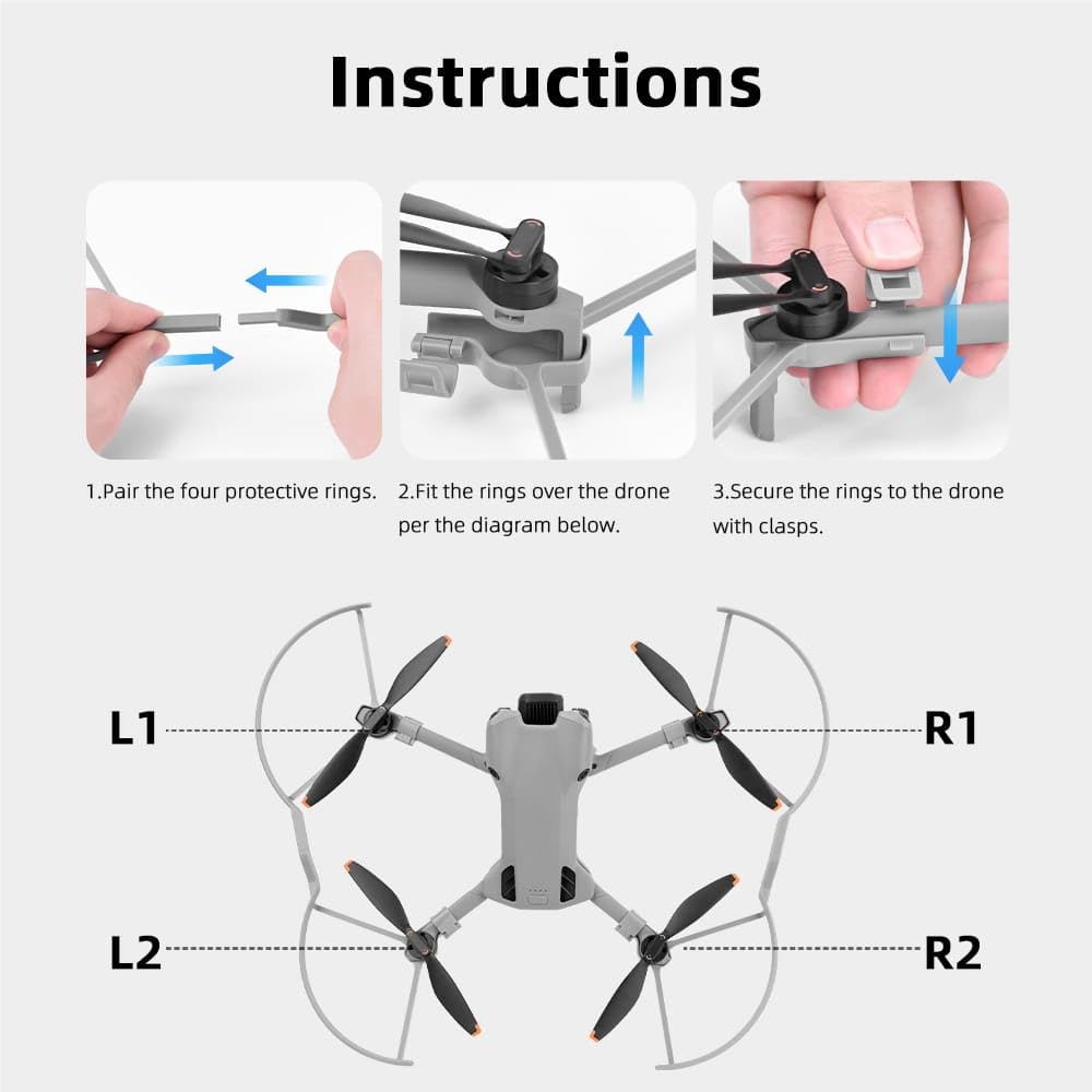 GetZget® Lightweight Propeller Guards for Dji Mini 5 Pro - Enhanced Protection Accessories for Your Propellers