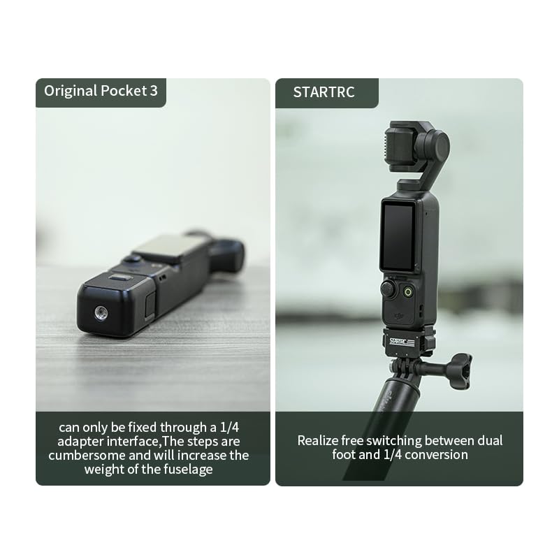 Start RC Magnetic Mount For DJI Osmo Pocket 3 Sport Camera Accessories Quick-Mount Adapter Base Expansion Bracket with 1/4 Screw Port