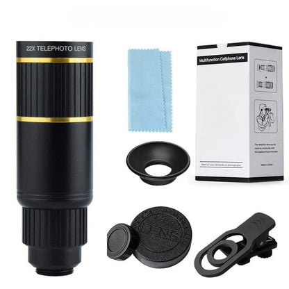22X Telephoto Lens For Smartphones, Universal Mobile Camera Zoom Lens with Clip, Storage Case (Getzget)